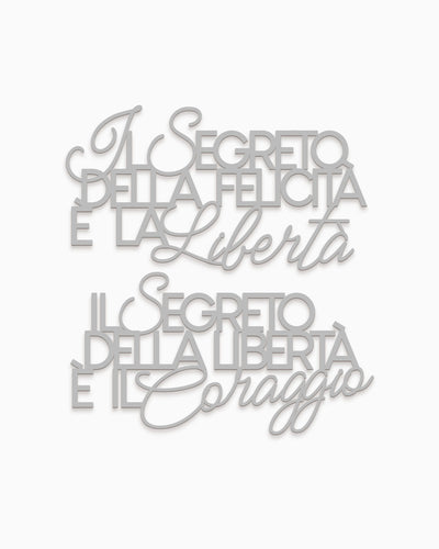 Scritta in legno Il segreto della felicità