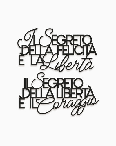 Scritta in legno Il segreto della felicità
