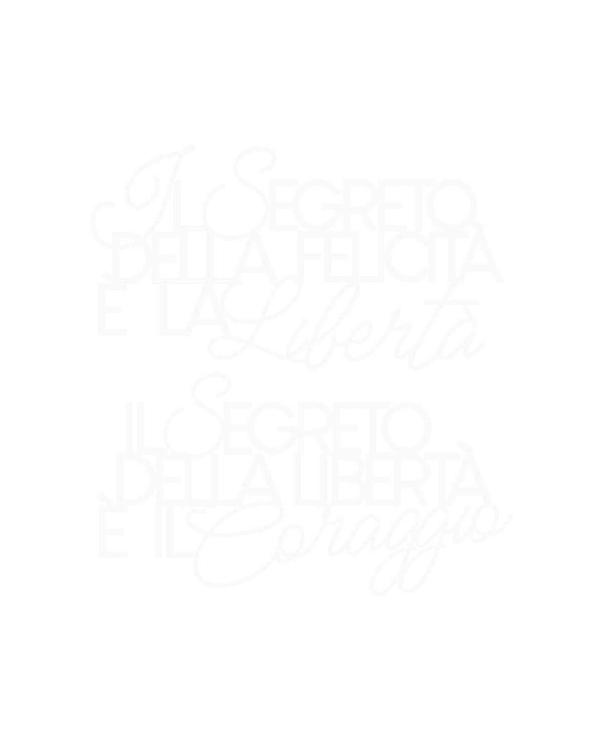 Scritta in legno Il segreto della felicità