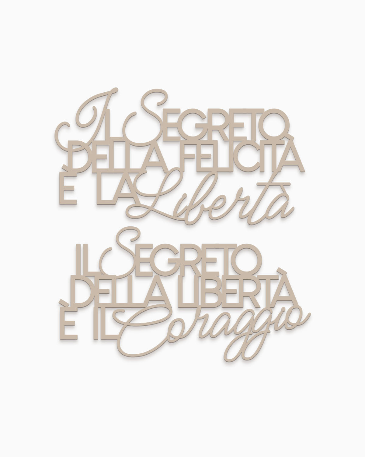 Scritta in legno Il segreto della felicità