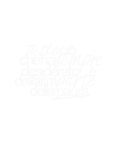 Scritta in legno Dall'altra parte della paura