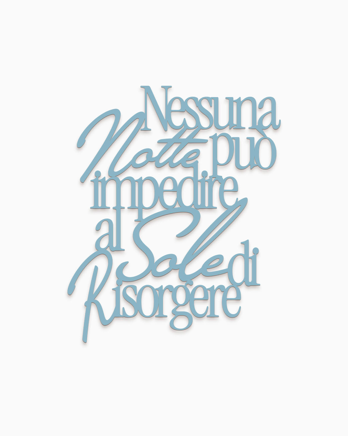Scritta in legno Nessuna notte