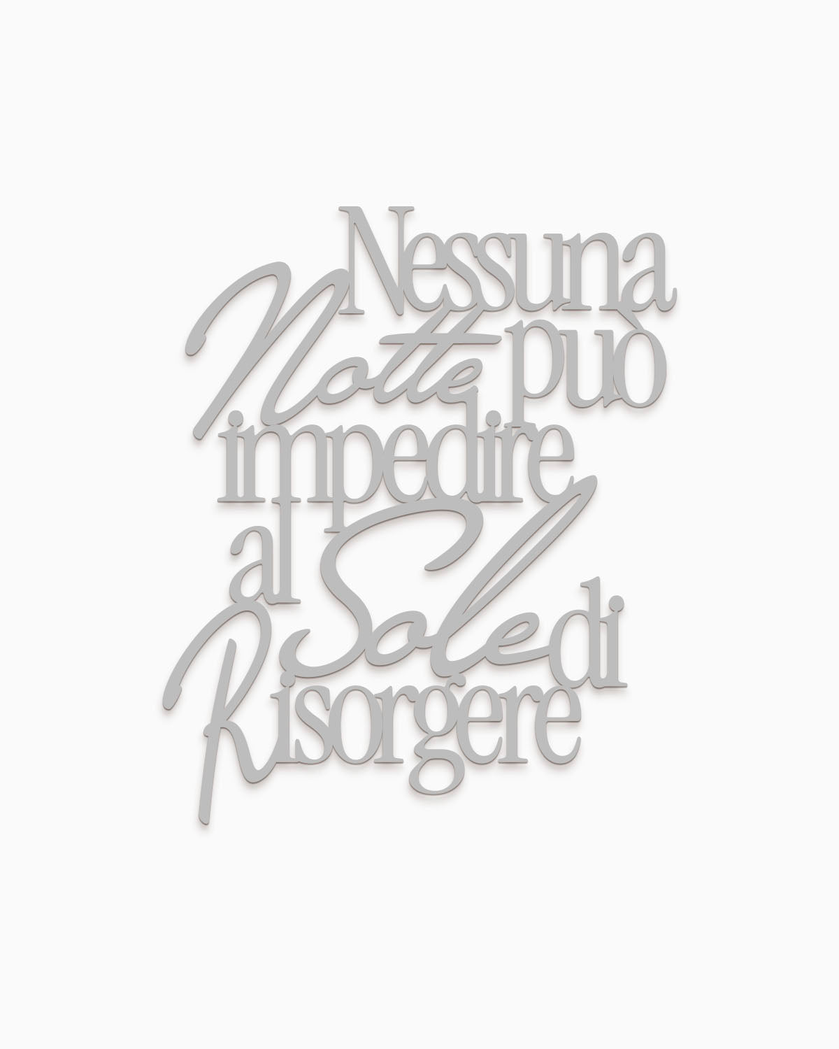 Scritta in legno Nessuna notte