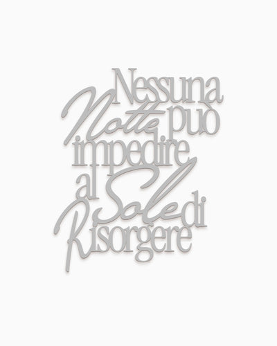 Scritta in legno Nessuna notte
