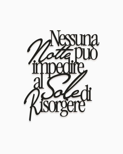 Scritta in legno Nessuna notte