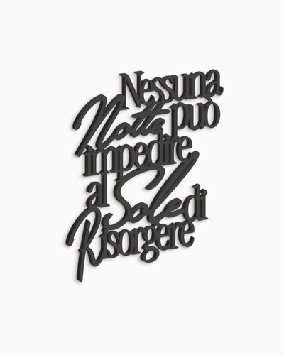 Scritta in legno Nessuna notte
