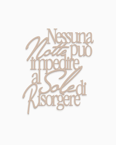 Scritta in legno Nessuna notte