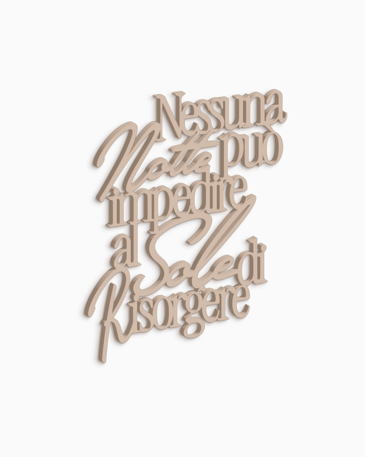 Scritta in legno Nessuna notte