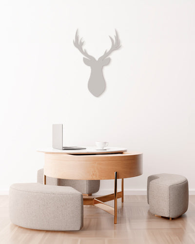 decorazione murale in legno realizzata a mano complemento arredo casa renna in legno 