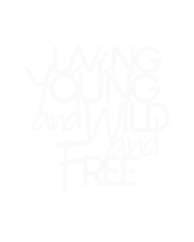 Scritta in legno Young, wild and free