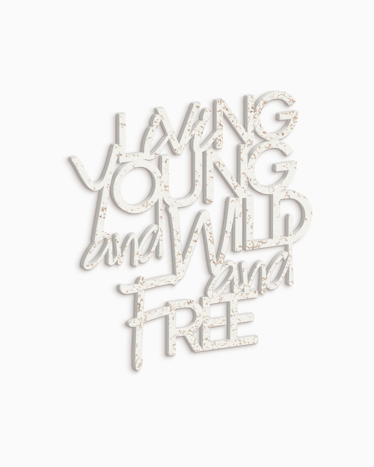 Scritta in legno Young, wild and free