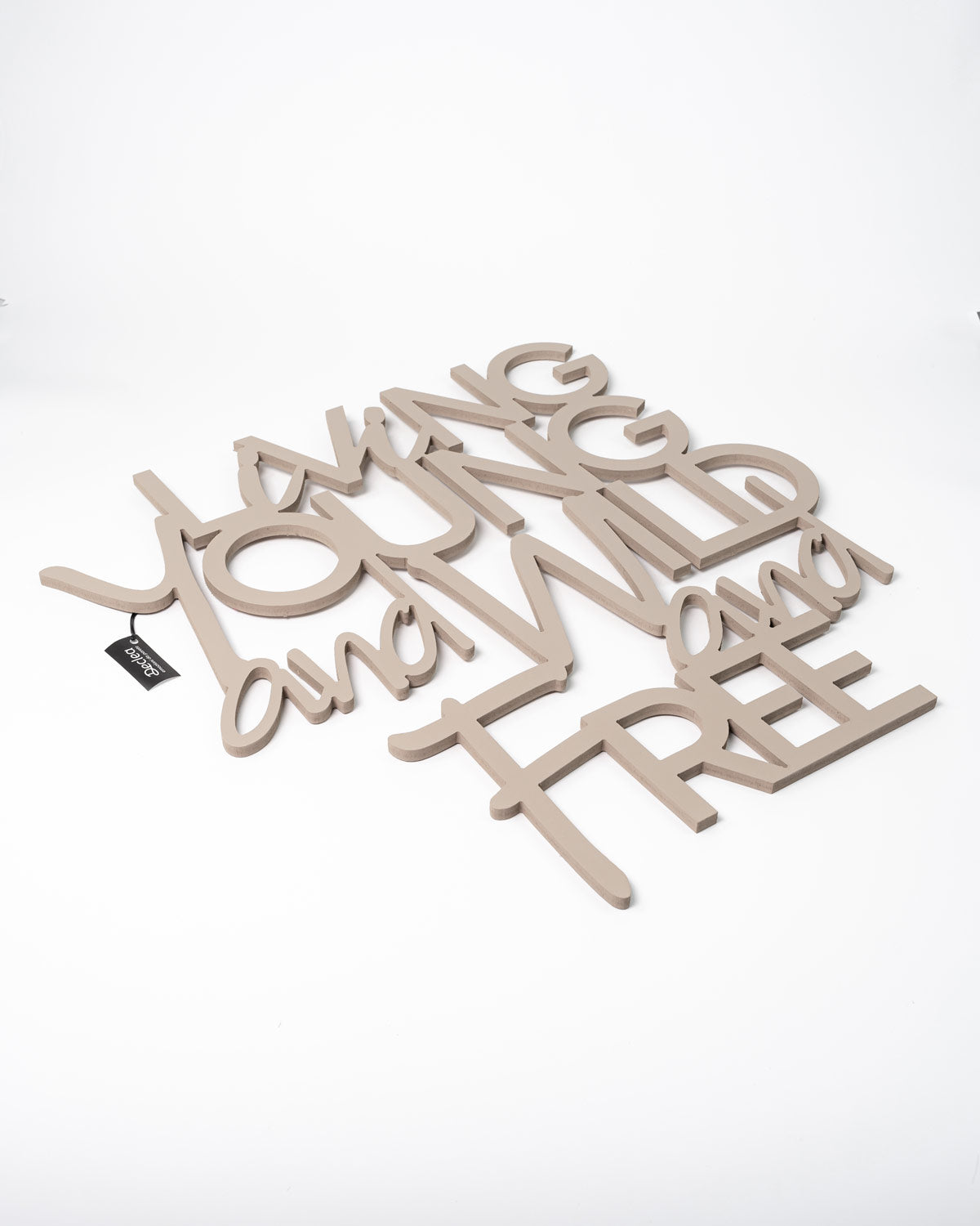 Scritta in legno Young, wild and free