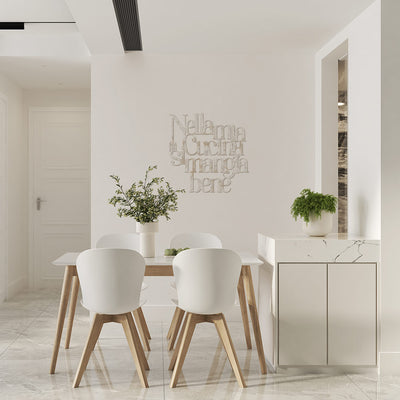 Scritta in Legno Nella mia cucina si mangia bene