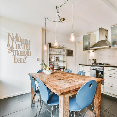Scritta in Legno Nella mia cucina si mangia bene