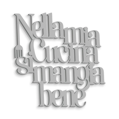 Scritta in Legno Nella mia cucina si mangia bene