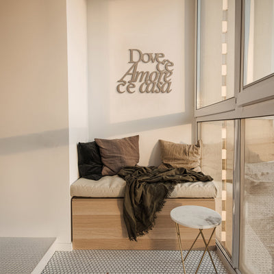 Scritta in Legno Dove c'è amore c'è casa