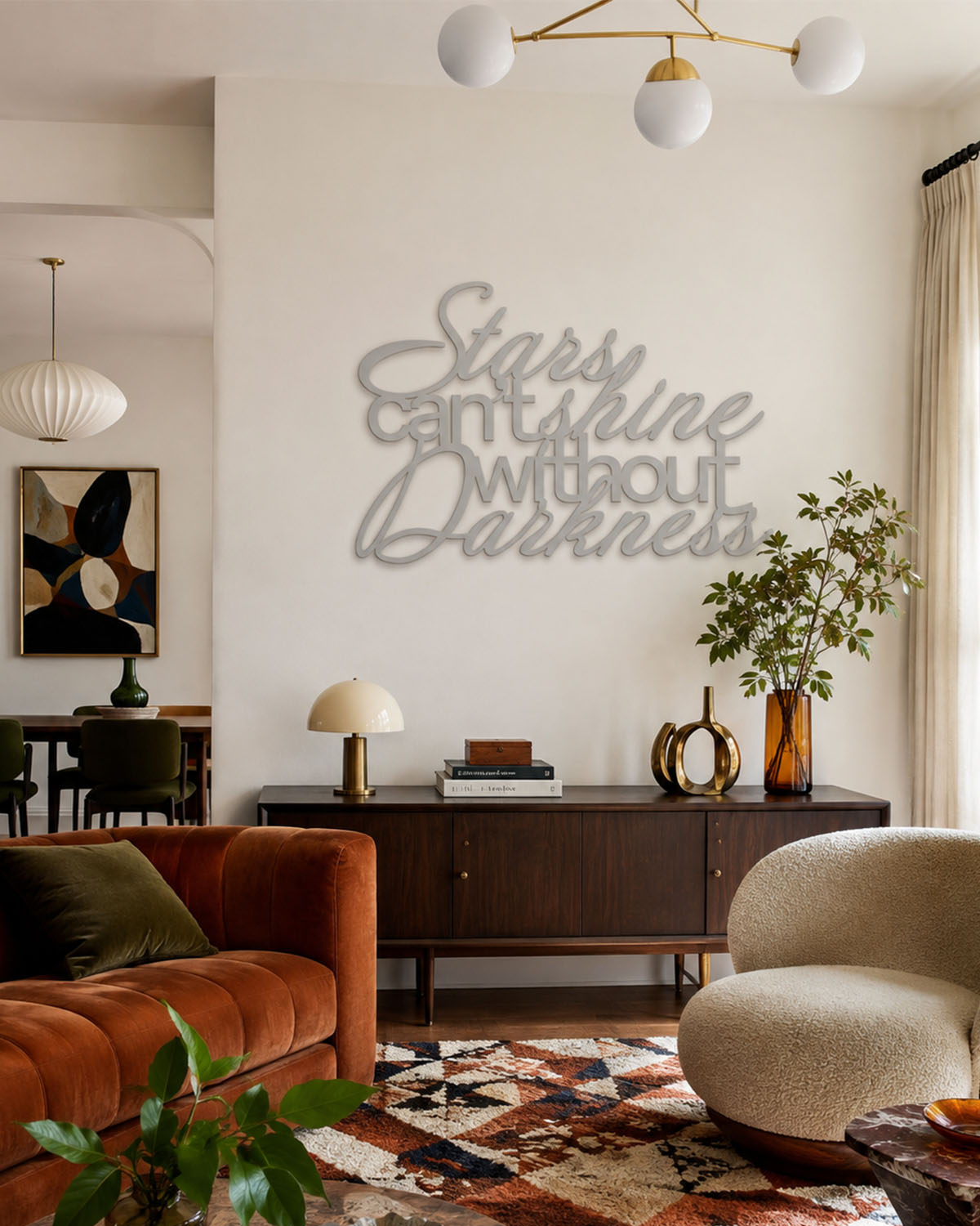 Scritta in legno Stars can't shine without darkness