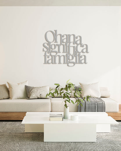 Scritta in Legno Ohana significa famiglia