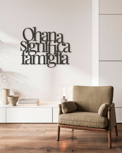 Scritta in Legno Ohana significa famiglia