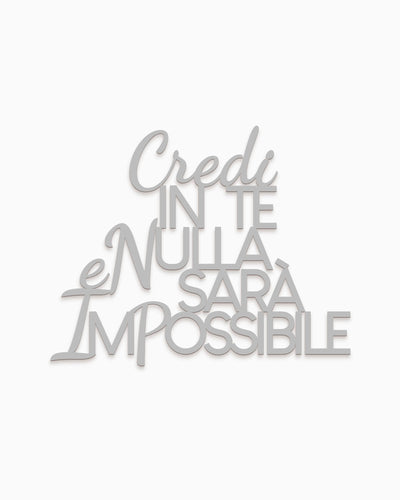 Scritta in legno Credi in te