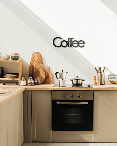 Scritta in legno decorativa realizzata a mano ideale per la cucina decorazione cucina coffee scritta da appendere #colore_nero