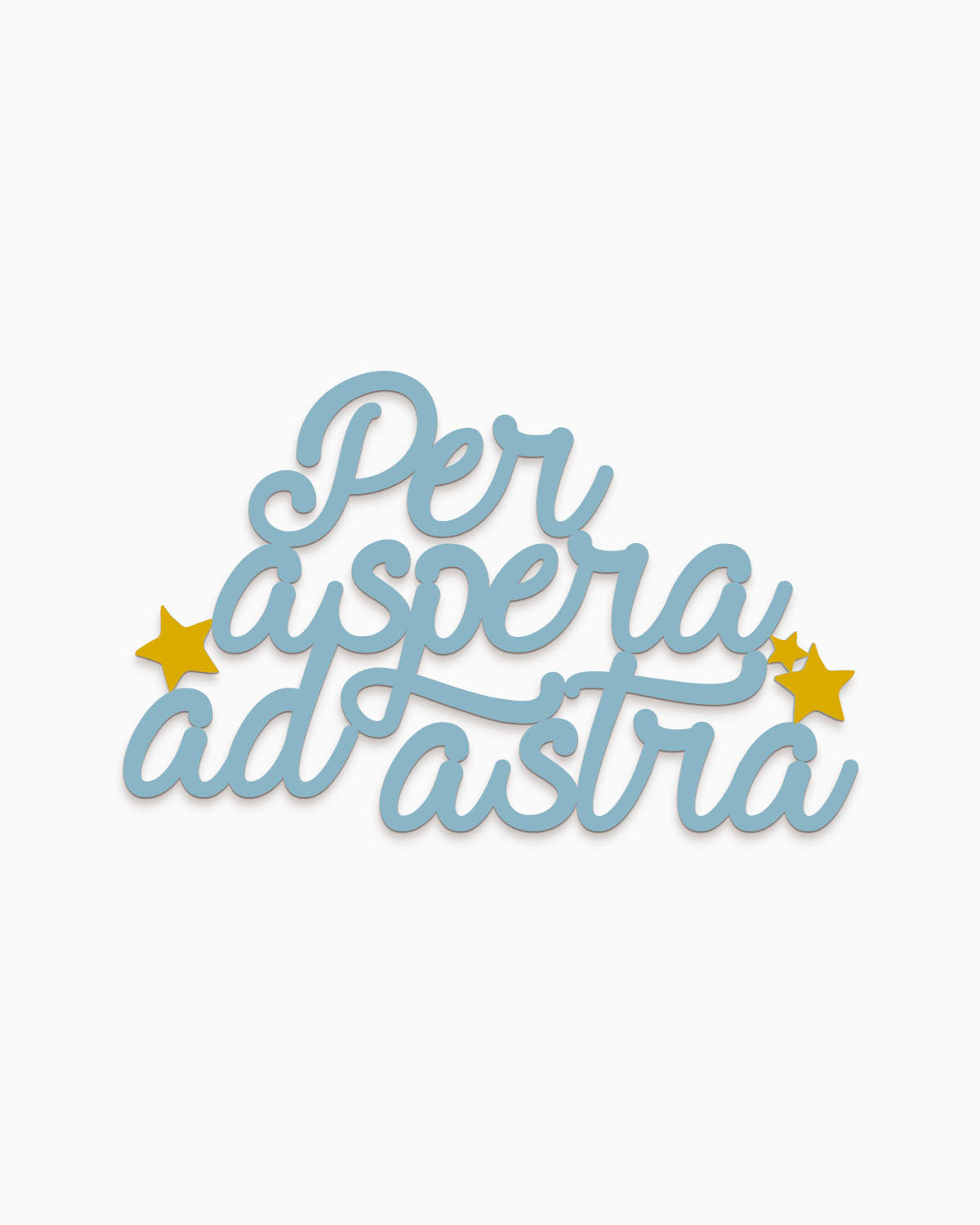 Scritta in legno Per aspera ad astra