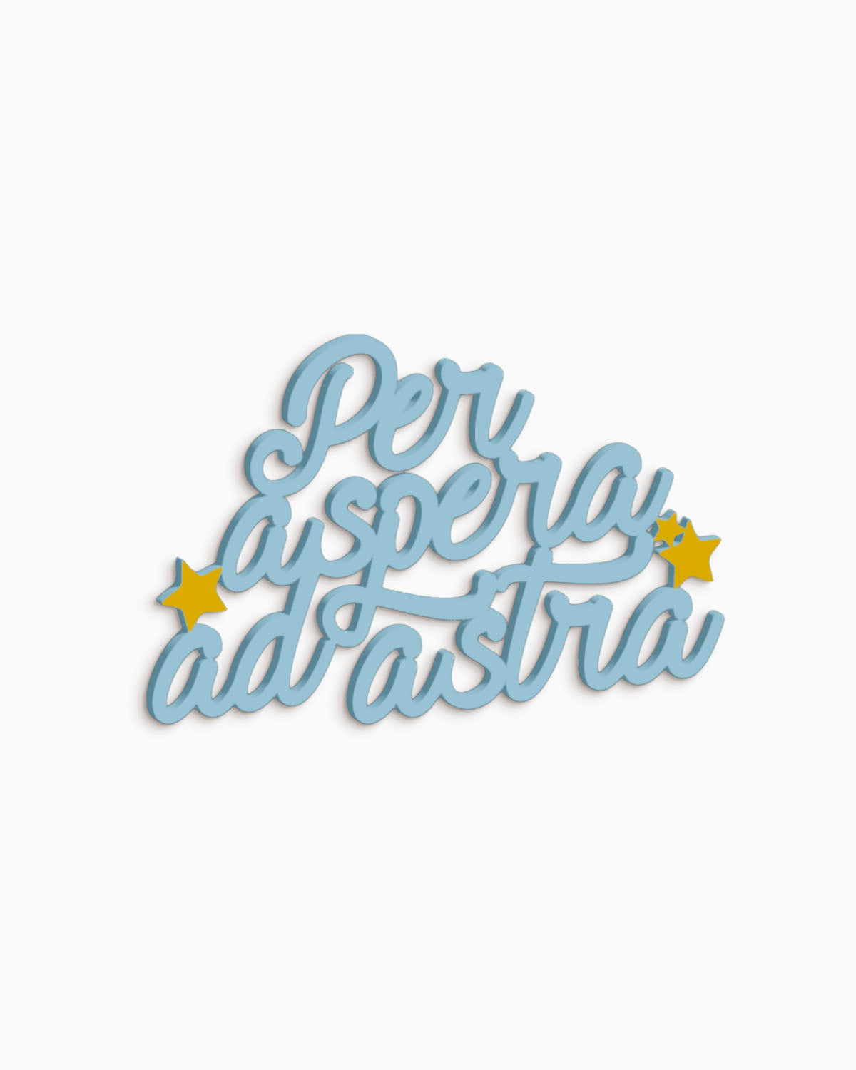 Scritta in legno Per aspera ad astra