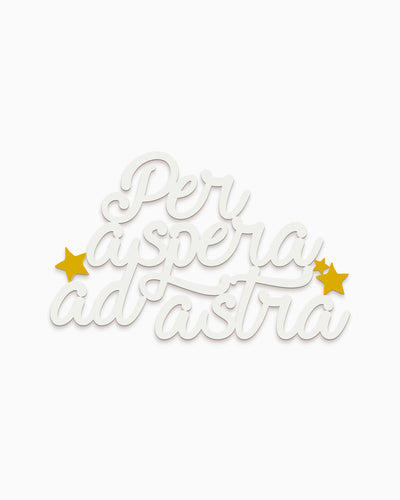 Scritta in legno Per aspera ad astra