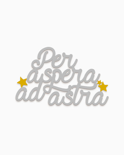 Scritta in legno Per aspera ad astra