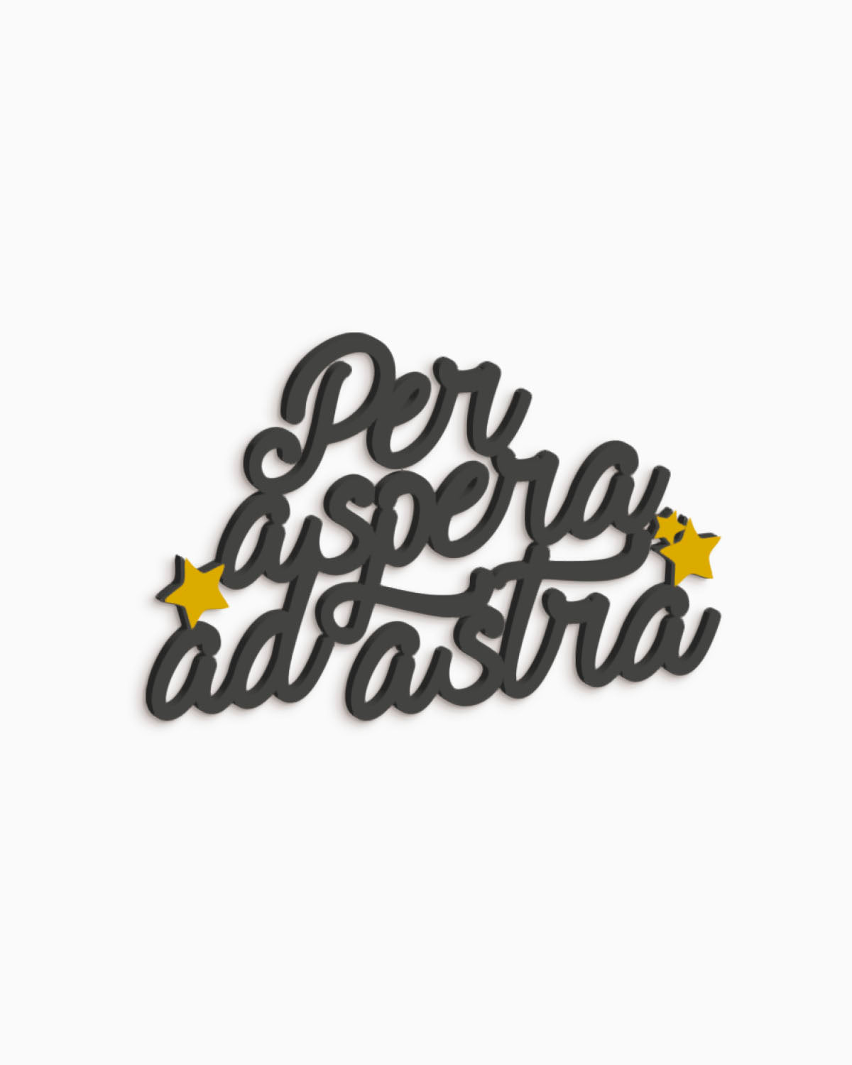 Scritta in legno Per aspera ad astra