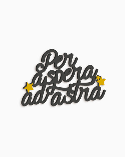 Scritta in legno Per aspera ad astra