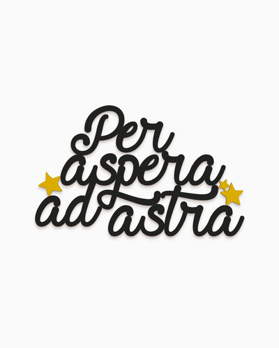 Scritta in legno Per aspera ad astra