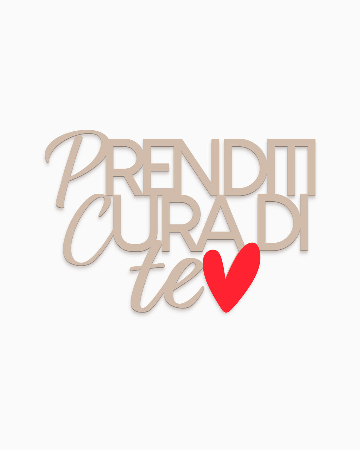 Scritta in legno Prenditi cura di te