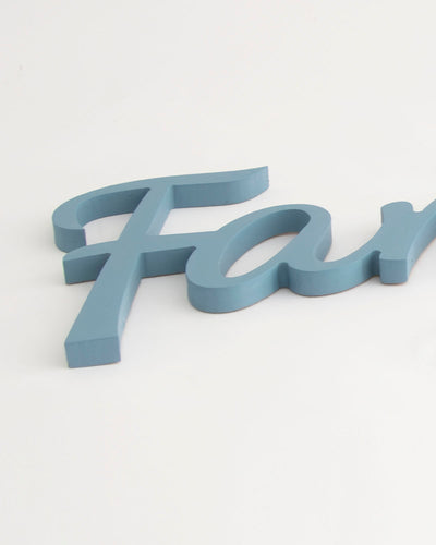 decorazione murale in legno scritta decorativa per la casa family #colore_azzurro-polvere