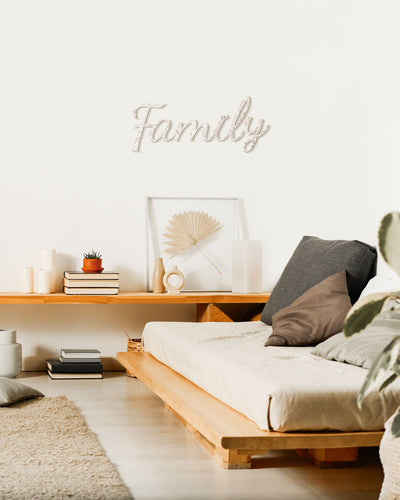 decorazione murale in legno scritta decorativa per la casa family #colore_shabby