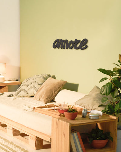 Decorazione murale in legno per la casa scritta amore idea regalo #colore_nero