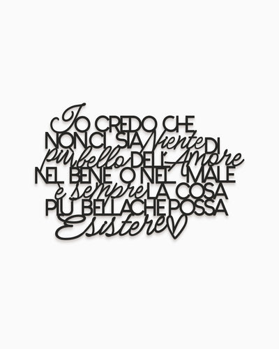 Scritta La cosa più bella che possa esistere