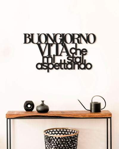 Scritta in Legno Buongiorno Vita