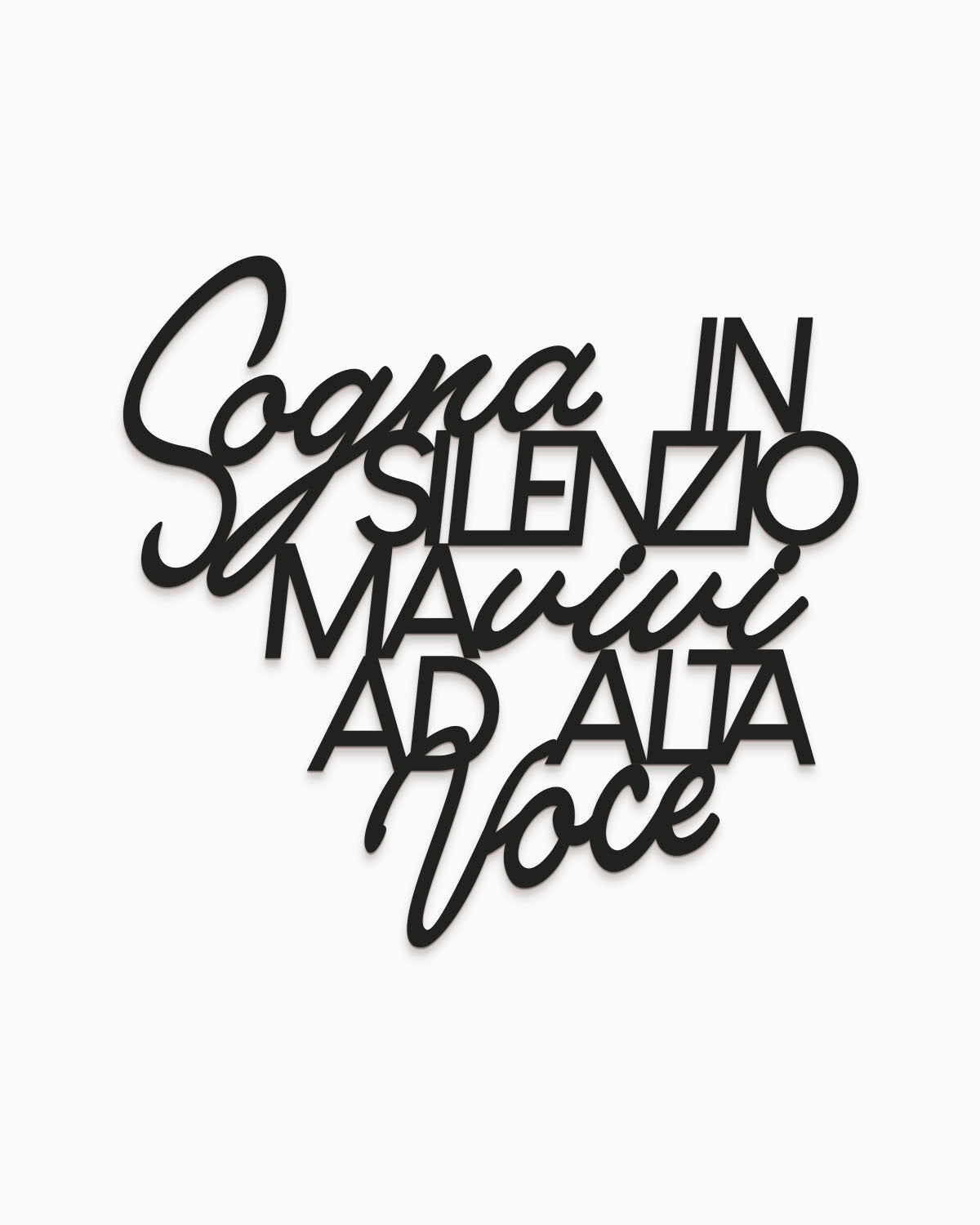 Scritta in legno Vivi ad alta voce