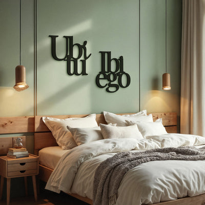 Scritta in Legno Ubi tu ibi ego