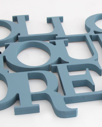 decorazione in legno follow your dreams scritta da appendere #colore_azzurro-polvere