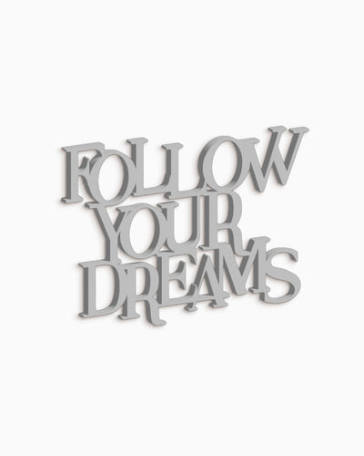decorazione in legno follow your dreams scritta da appendere #colore_grigio-medio