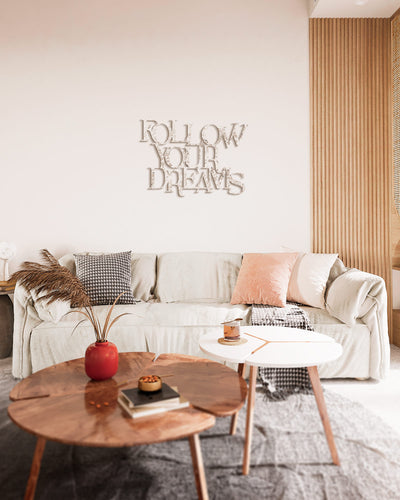 decorazione in legno follow your dreams scritta da appendere #colore_shabby