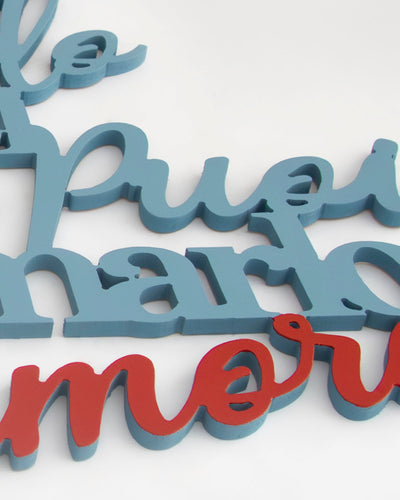 scritta in legno bicolore citazione famosa decorazione casa frase idea regalo 