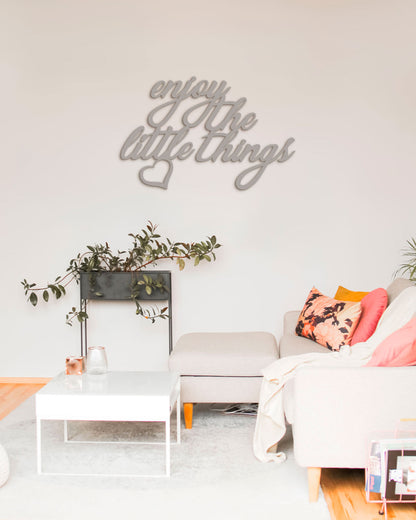 scritta da parete enjoy the little things decorazione casa #colore_grigio-medio