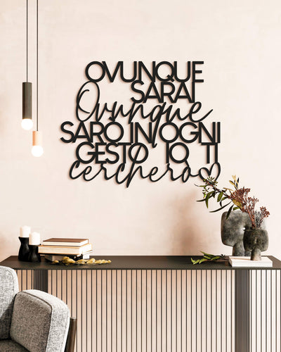 scritta in legno moderna decorazione murale 