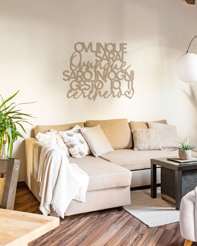 scritta in legno moderna decorazione murale 