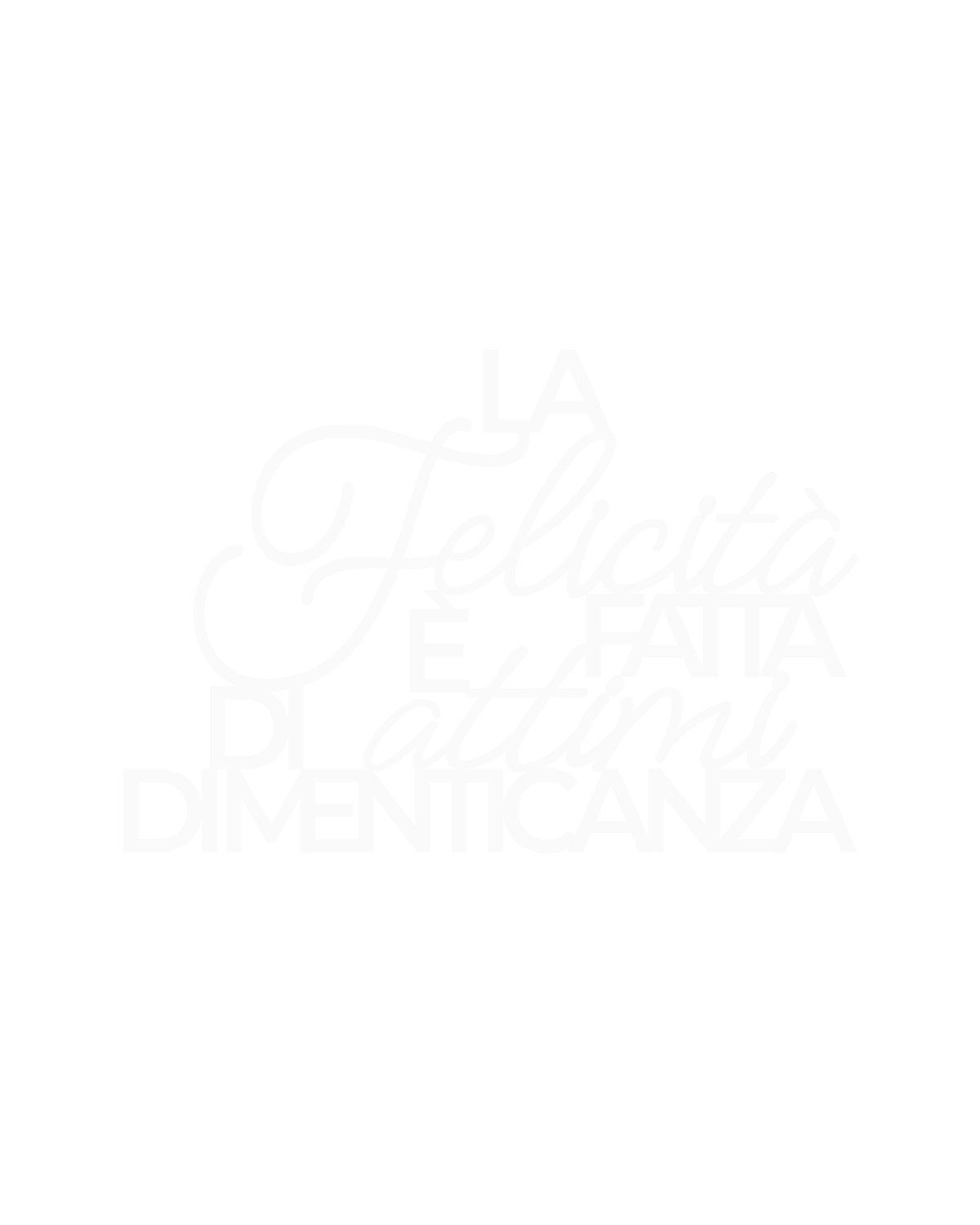 Scritta in legno La felicità è fatta di attimi di dimenticanza