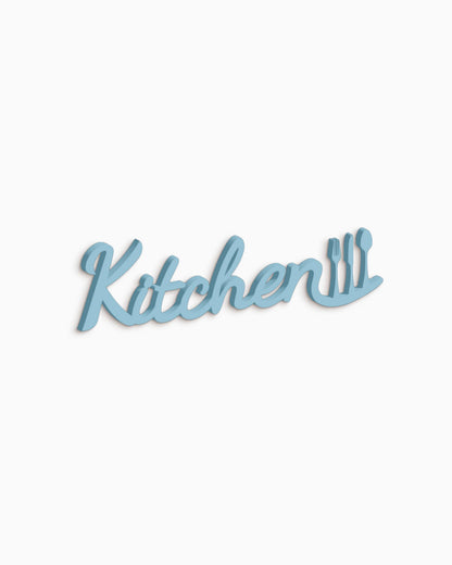 decorazione murale, scritta in legno per la cucina idea regalo kitchen #colore_azzurro-polvere
