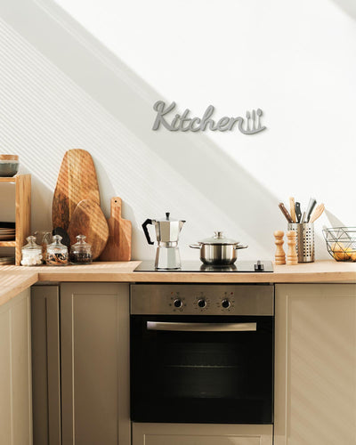 decorazione murale, scritta in legno per la cucina idea regalo kitchen #colore_grigio-medio